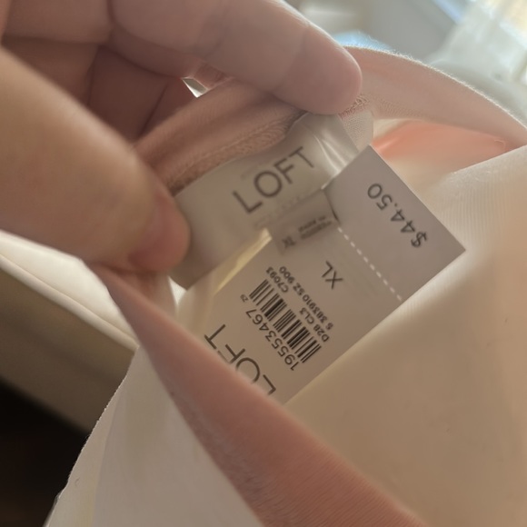 Loft Light Pink Top with Cream Button down on back - Picture 5 of 8